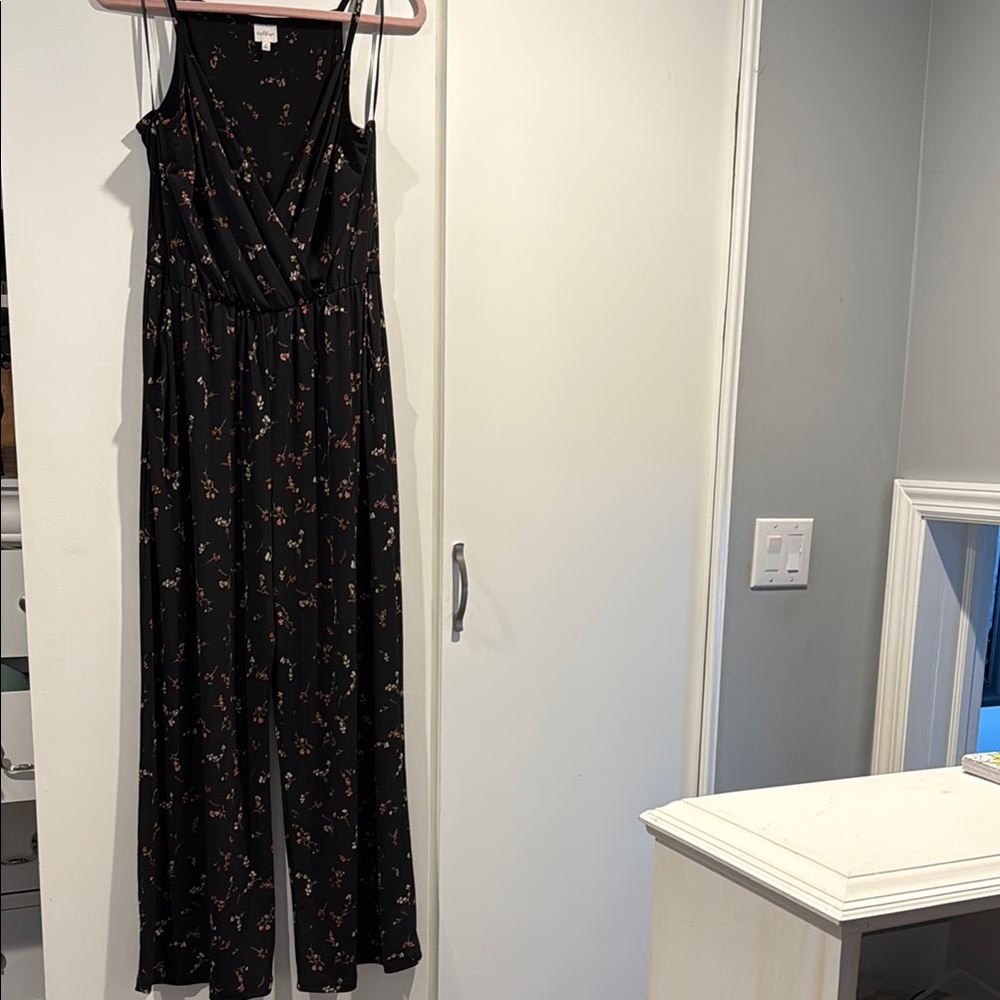 Floral Black Jumpsuit